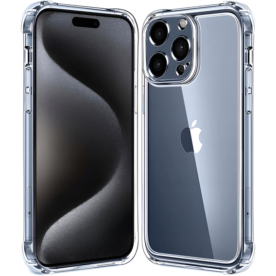Etui do iPhone 15 Pro, Anti-Shock, przezroczyste + Szkło 9H