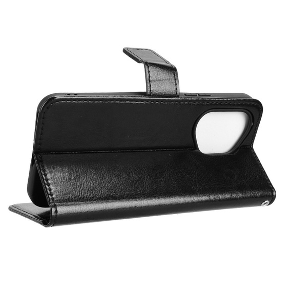 Etui z klapką do Honor 400 5G, Crazy Horse Wallet, czarne