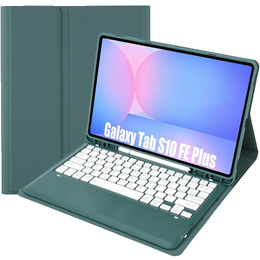 Etui z Klawiaturą Bluetooth do Samsung Galaxy Tab S10 FE+ X620 / X626B - zielone