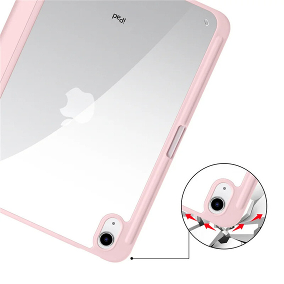 Etui do iPad 11" 2025 A16 (11 gen.) / iPad 10.9" 2022 (10 gen.), Smartcase Hybrid, z miejscem na rysik, różowe