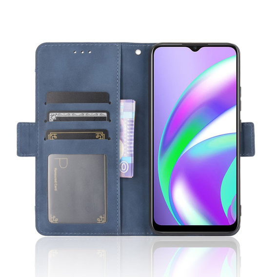 Etui z klapką do Oppo A15 / A15S, Card Slot, niebieskie