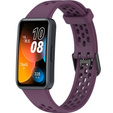 Pasek Silikonowy do Huawei Band 8 / Huawei Band 9 / Huawei Band 10, z dziurkami, Fioletowy