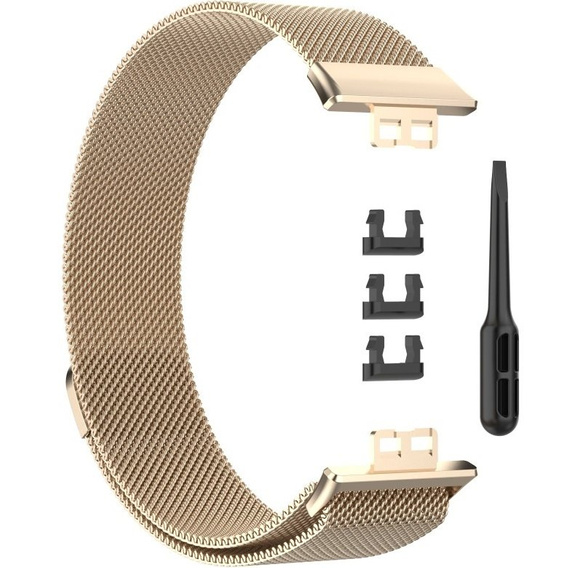 Pasek Bransoleta Milanese do Huawei Watch Fit, Szampański