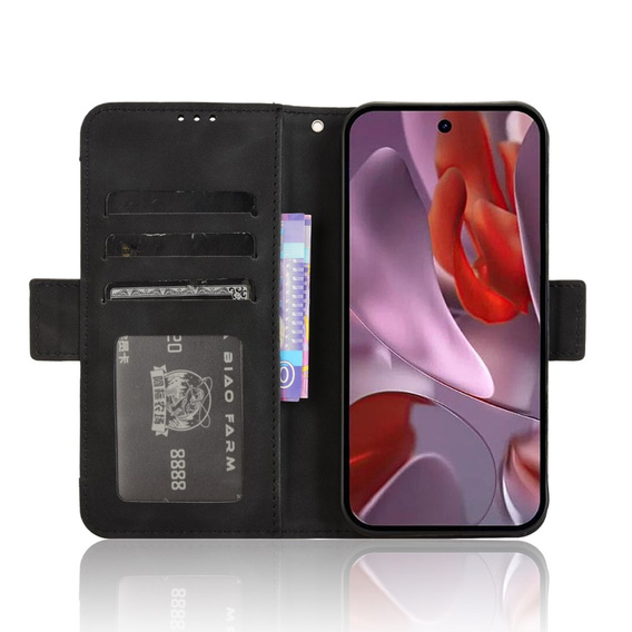 Etui z klapką do Google Pixel 9A, Card Slot, czarne