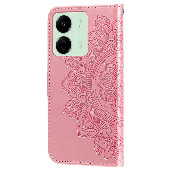 Etui z klapką do Xiaomi Redmi 13C / Poco C65, Mandala, różowe