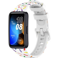 Pasek Silikonowy do Huawei Band 8 / Huawei Band 9 / Huawei Band 10, Biały / Wielokolorowy