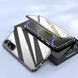 Etui do Samsung Galaxy A17 5G, Magnetic Dual Glass, przezroczyste z czarnymi rantami
