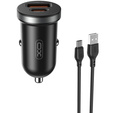 XO Ładowarka Samochodowa CC56 PD 30W QC 1x USB 1x USB-C + kabel USB - USB-C - Czarna