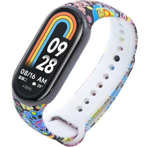 Pasek Silikonowy do Xiaomi Smart Mi Band 8 / Xiaomi Smart Mi Band 9, Kolorowe wzory