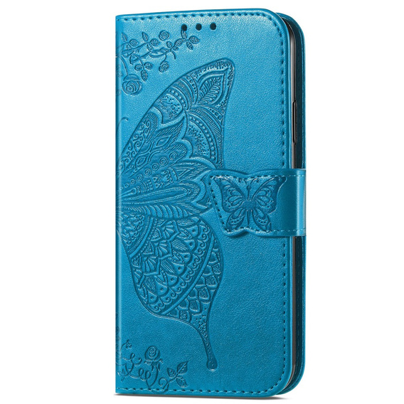 Etui z klapką do Infinix Hot 40i, Butterfly, niebieskie