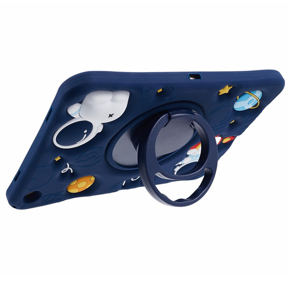 Etui silikonowe dla dzieci do Samsung Galaxy Tab A11+/A9+, z podstawką, Astronauta, granatowe