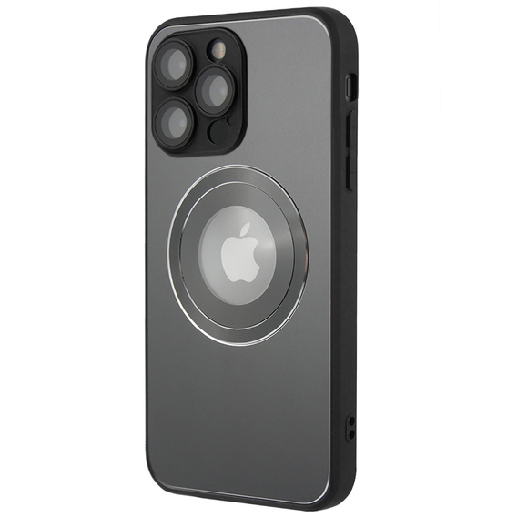 Zestaw Etui do Magsafe do iPhone 13 Pro, Hole for Apple Logo, szare + Szkło