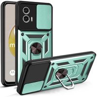 Etui pancerne do Motorola Moto G73 5G, CamShield Slide, zielone