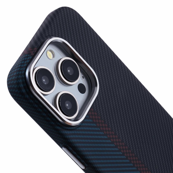 Etui do iPhone 14 Pro Max, Carbon Fiber MagSafe, czarne / niebieskie