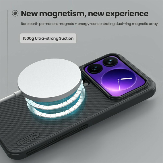 Etui NILLKIN do Xiaomi 17 Pro Max, Frosted Shield, do MagSafe, czarne
