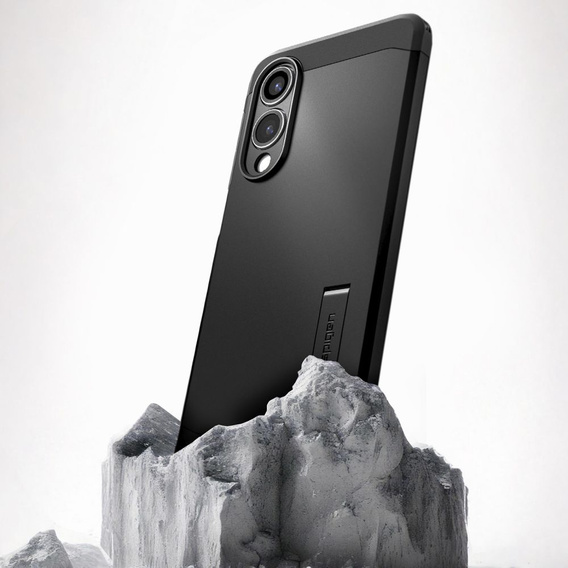 Etui Spigen do Samsung Galaxy S25 Edge, Tough Armor MagSafe, czarne + Szkło Hartowane 9H