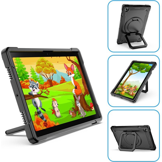 Etui do Samsung Galaxy tab A8 10.5 SM-X200 SM-X205, Pancerne Obrotowe 360, Czarne