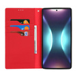 Etui z klapką do Samsung Galaxy S25 Ultra, Litchi Skin Grain, czerwone