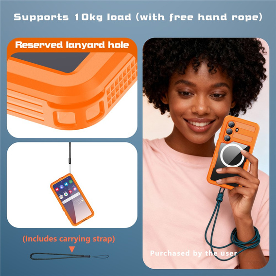 Etui wodoodporne do Samsung Galaxy S26, Redpepper, do MagSafe, pomarańczowe