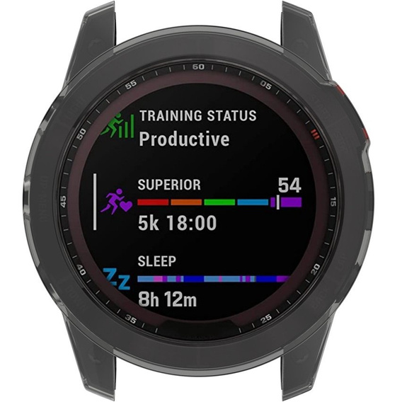 Etui silikonowe do Garmin Fenix 7, Przezroczysty Czarny
