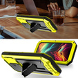 Etui do iPhone 15 Pro, R-JUST CamShield Slide, pancerne, żółte / czarne