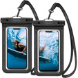 Wodoszczelne czarne etui Spigen A601 Universal Waterproof Case 2-Pack