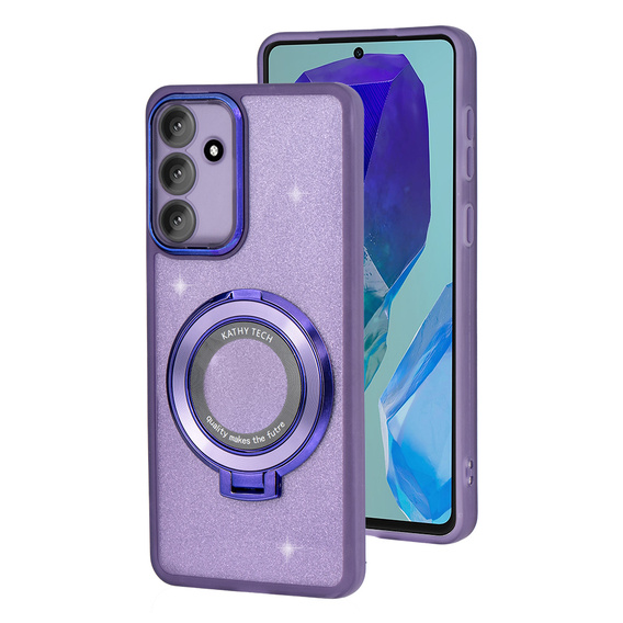 Etui do Samsung Galaxy M55 5G, Glittery Magnetic, do MagSafe, fioletowe