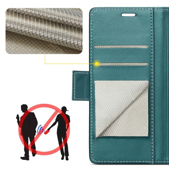 Etui do Motorola Edge 60 Fusion, ERBORD Glossy Litchi, portfel z klapką, zielone