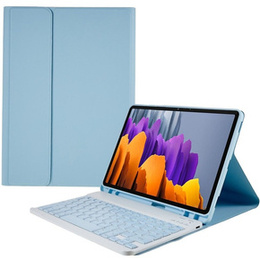 Etui z klawiaturą do Samsung Galaxy Tab S7 T870/T875 / S8, Pen Slot, niebieskie