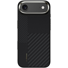 Etui Benks Montage Magnetic Armor Air Kevlar (600D/1500D) z metalową ramką MB68 do iPhone Air, aktywny przycisk – czarny