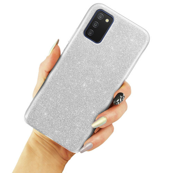 Etui Glitter Case do Samsung Galaxy A03s, Silver