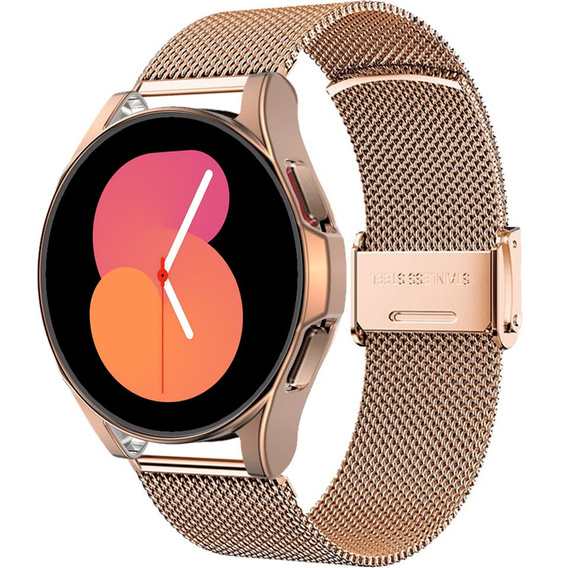 Bransoleta + Etui z Osłoną na Ekran do Samsung Galaxy Watch 5 44mm, Różowe złoto