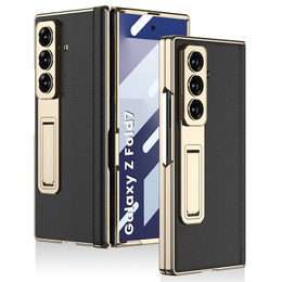 Etui GKK do Samsung Galaxy Z Fold7 5G ze szkłem i podstawką – czarno-złote