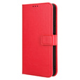 Etui z klapką do Xiaomi Redmi A3, Crazy Horse Wallet, czerwone