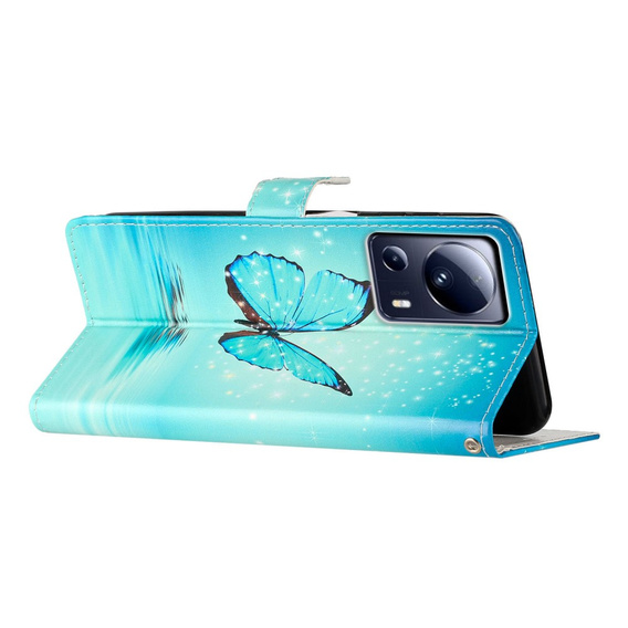 Etui z klapką do Xiaomi 13 Lite, Wallet, Butterfly niebieskie
