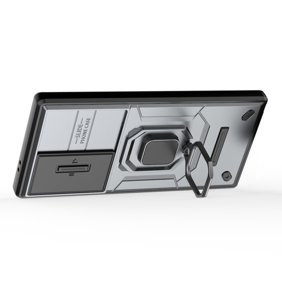 Etui KickStand Camera Lens do Samsung Galaxy S24 Ultra, szare