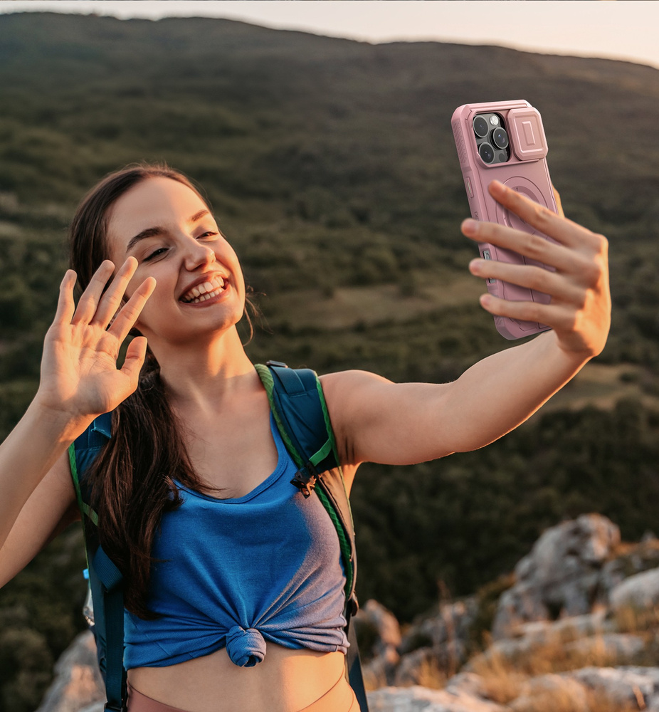Etui Dexnor do iPhone 16 Pro Max – składana aluminiowa podstawka do oglądania filmów