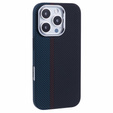 Etui do iPhone 16 Pro Max, Carbon Fiber MagSafe, czarne / niebieskie