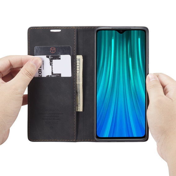 Etui CASEME do Xiaomi Redmi Note 8 Pro, Leather Wallet Case, czarne