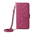 Etui z klapką do Xiaomi Poco F7 Ultra, Crossbody Leather Wallet, bordowe