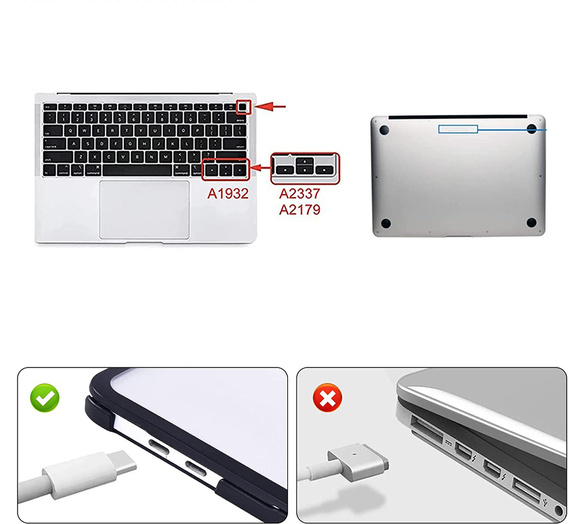 Etui do MacBook Air 13 A2337, Hard Case, Czarno przezroczyste