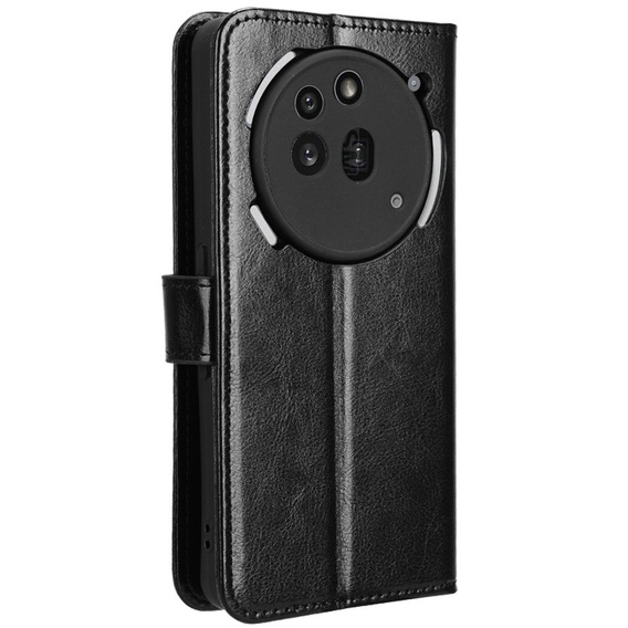 Etui z klapką do Nothing Phone 3A Pro, Crazy Horse Wallet, czarne