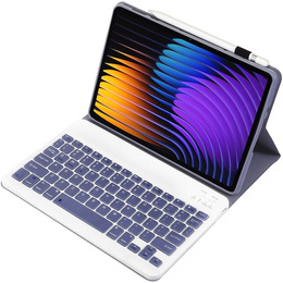 Etui z klawiaturą bluetooth do Xiaomi Pad 7 / 7 Pro, Fioletowe