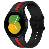 Pasek Silicone Strap Sports do Samsung Galaxy Watch 4/5/6 40/42/43/44/45/46/47mm, Czarny / Czerwony