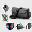 Etui CASEME do iPhone 16e RFID Leather Wallet, RFID Leather Wallet, z paskiem na ramię, czarne