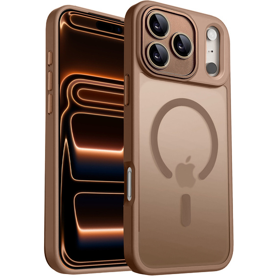 Etui do iPhone 17 Pro Max, do MagSafe, ERBORD Matt Case, desert titanium