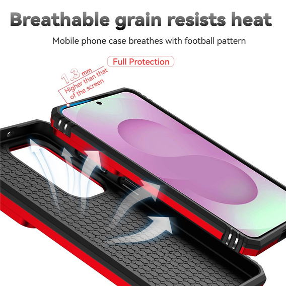 Etui pancerne do Samsung Galaxy S26, CamShield Slide, czerwone