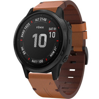 Pasek Skórzany QuickFit 20mm do zegarków Garmin 5S/6S/7S, Brązowy