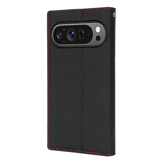 Etui z klapką do Google Pixel 10 / 10 Pro, Litchi Skin Grain, czarne