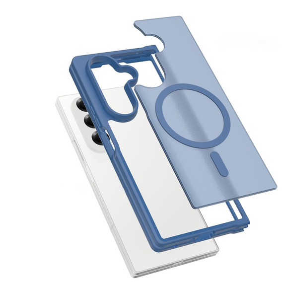 Etui kompatybilne z MagSafe do Samsung Galaxy Z Fold7 5G, ERBORD Matt Case – niebieskie